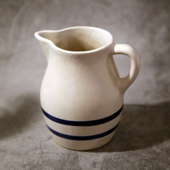 Vintage Robinson Ransbottom Pottery Pitcher Blue and White - Picture 9 of 13